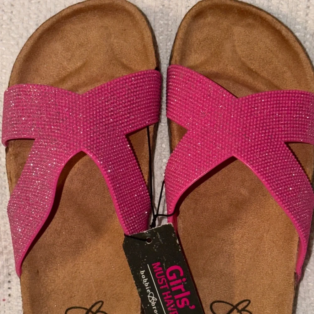 Bobbie Brooks Girls Sandals Size 2/3 Sparkly Pink